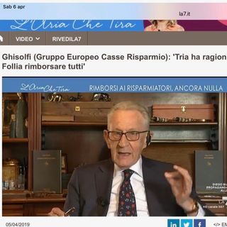 Ghisolfi sulla 7: Tria ok sul decreto Risparmiatori