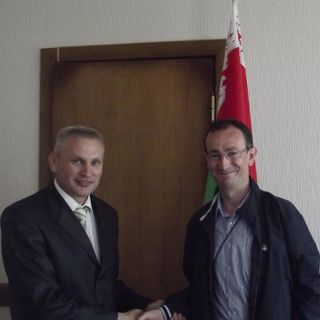 Lino Ferrero con il sindaco Ivan Nuamenko