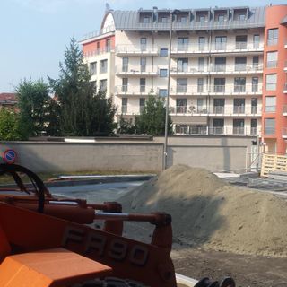 Saluzzo, cantiere sul lato sinistro del Rio Torto in via della Resistenza