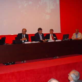Un momento del convegno, durante l'intervento di Lido Riba