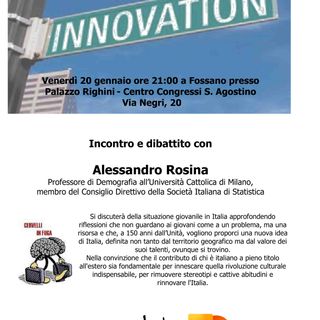 "Oggi l’Italia non è un Paese per giovani": incontro a Fossano con Alessandro Rosina