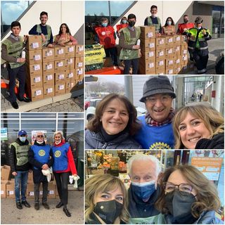 Saluzzo, momenti della Colletta alimentare che ha visto in campo anche soci Rotary Saluzzo e giovani Rotarac