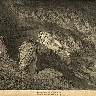 Una raffigurazione di Paolo e Francesca, tra i lussuriosi dell'Inferno dantesco