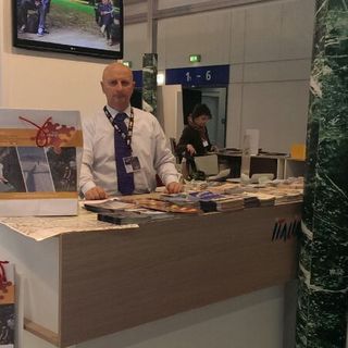 Il presidente Dante Rigoni nello stand di Berlino