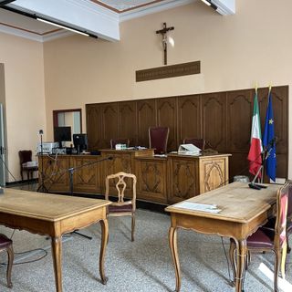 L'aula del tribunale di Cuneo dove è in corso il processo L'aula del tribunale di Cuneo dove è in corso il processo