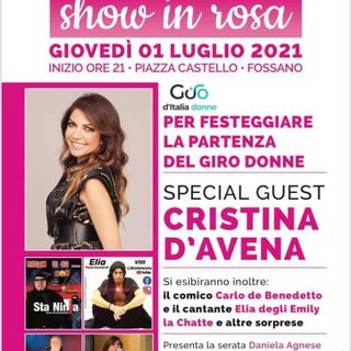 Show in Rosa questa sera a Fossano con Cristina D'Avena