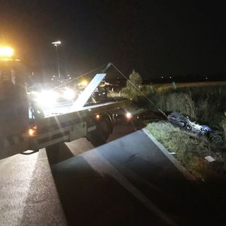 Incidente sulla Reale a Fossano: moto investe cinghiale e auto si cappotta fuori strada