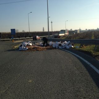 Camion perde il carico di kiwi sulla provinciale 161 a Saluzzo