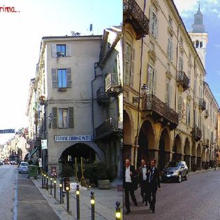 La piazzetta del Grano prima e dopo il restauro