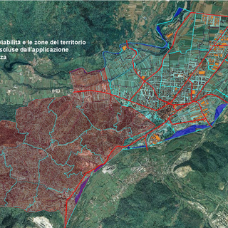 La planimetria delle strade borgarine escluse dalle limitazioni