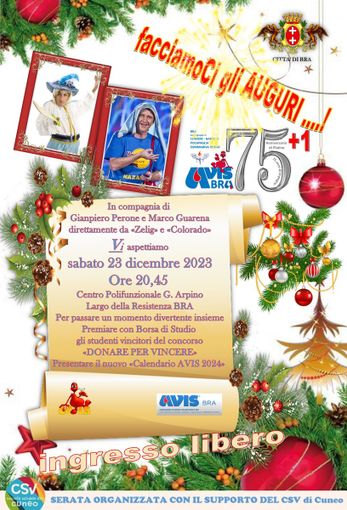 Bra, anche i comici di Zelig e Colorado per la serata di Natale dell'Avis locale Bra, anche i comici di Zelig e Colorado per la serata di Natale dell'Avis locale