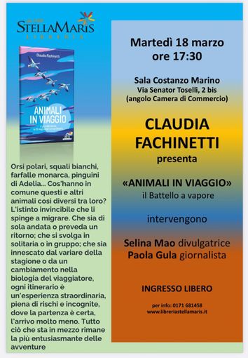 Cuneo, alla libreria Stella Maris si presenta il libro "Animali in Viaggio" di Claudia Fachinetti