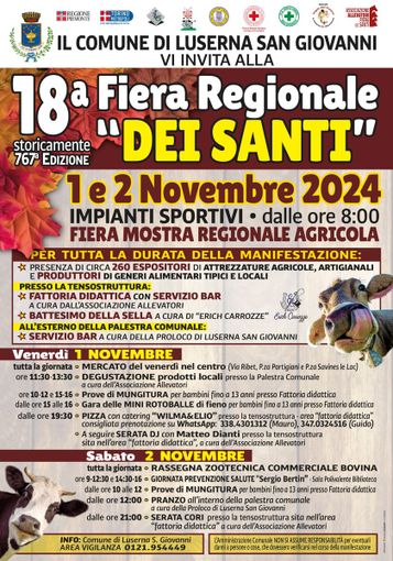 Da oltre settecento anni chiude la stagione degli alpeggi: la Fiera dei Santi è in arrivo a Luserna San Giovanni (To) Da oltre settecento anni chiude la stagione degli alpeggi: la Fiera dei Santi è in arrivo a Luserna San Giovanni (To)