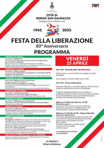 Proseguono gli appuntamenti a Borgo San Dalmazzo per l’80° anniversario della Liberazione