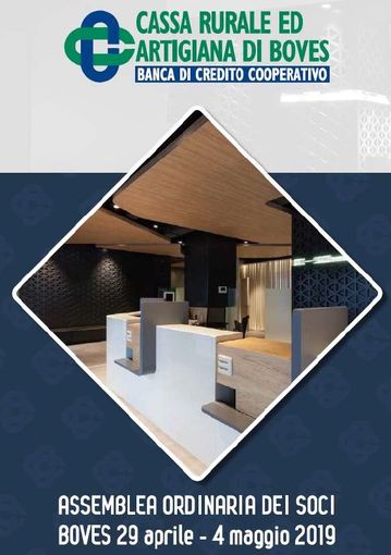 Sabato 4 maggio l’assemblea annuale della Cassa Rurale ed Artigiana di Boves-Banca di Credito Cooperativo Sabato 4 maggio l’assemblea annuale della Cassa Rurale ed Artigiana di Boves-Banca di Credito Cooperativo