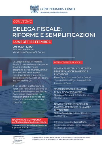 Le novità della Delega fiscale nel convegno organizzato da Confindustria Cuneo