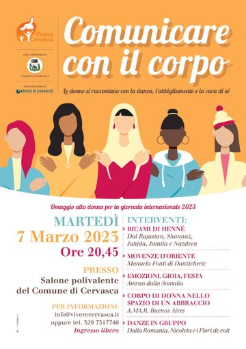 La comunicazione del corpo femminile nelle culture per la giornata della Donna 2023 di Cervasca