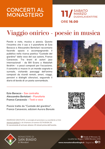 Ezio Baracco e Alessadro Bortolani in concerto al Monastero di San Biagio a Mondovì Ezio Baracco e Alessadro Bortolani in concerto al Monastero di San Biagio a Mondovì