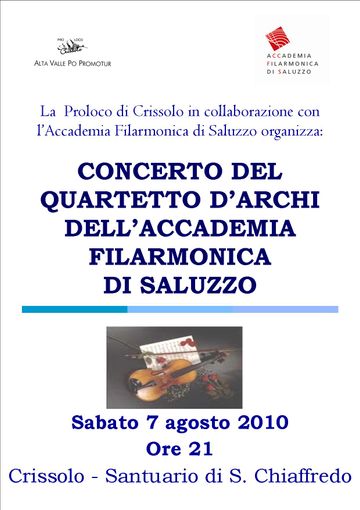 Al Santuario di San Chiaffredo di Revello concerto di musica classica