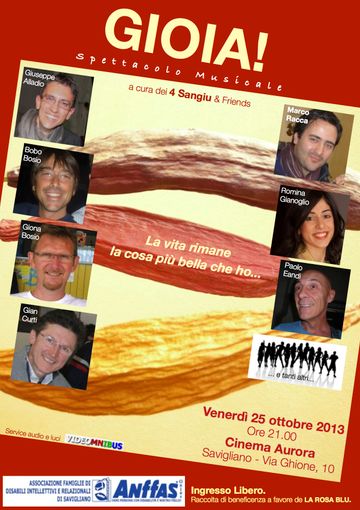 Gioia! Spettacolo musicale a Savigliano