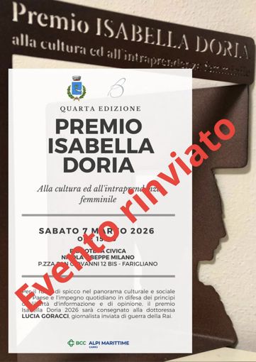 Farigliano, rinviata la consegna del premio "Isabella Doria" alla giornalista Lucia Goracci