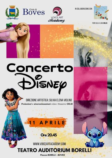 "Concerto Disney" al Borelli di Boves: appuntamento a venerdì 11 aprile