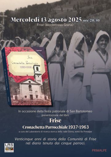 Monterosso Grana, si presenta il libro “Frise Cronachetta Parrocchiale 1937–1963”