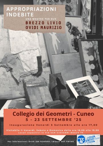 “Appropriazioni Indebite”: al Collegio dei Geometri di Cuneo una mostra che sfida il confine tra arte e memoria “Appropriazioni Indebite”: al Collegio dei Geometri di Cuneo una mostra che sfida il confine tra arte e memoria
