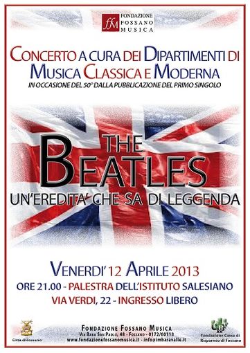 Concerto "The Beatles, un'eredità che sa di leggenda" a Fossano