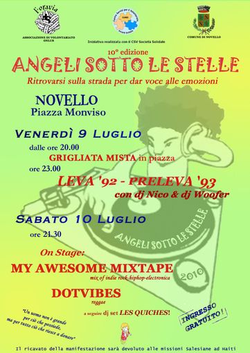 Novello: nel fine settimana 'Angeli sotto le stelle'
