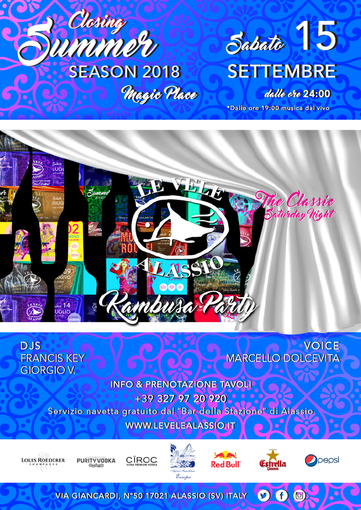 Sabato 15 settembre il closing summer party della discoteca Le Vele Sabato 15 settembre il closing summer party della discoteca Le Vele