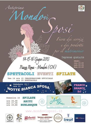 “Mondovì sposi 2013”: oggi la fiera dei servizi per il matrimonio nella città del Belvedere