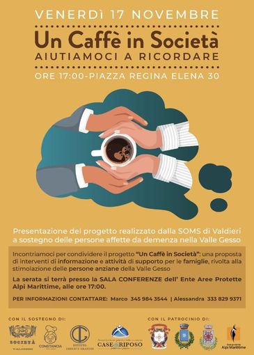 A Valdieri si presenta il progetto "Un caffè in Società"