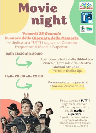 Giornata della Memoria, due appuntamenti per i ragazzi di Ceresole d'Alba Giornata della Memoria, due appuntamenti per i ragazzi di Ceresole d'Alba