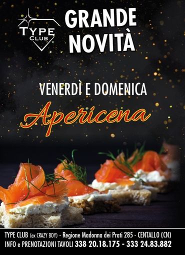 Prenota il tuo apericena al Type Club di Centallo!