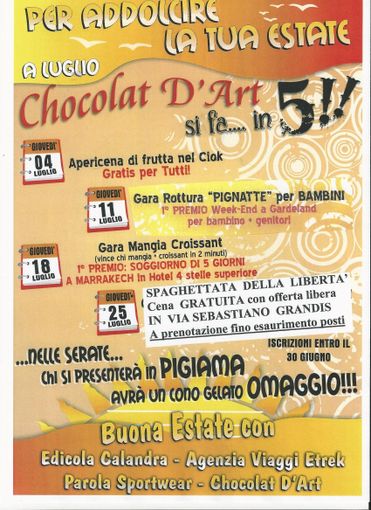 Cuneo, giovedì di luglio a Chocolat D'Art