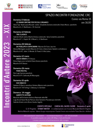 Cuneo, allo Spazio Incontri Fondazione CRC c'è il "Trio Classico": violino, violoncello e pianoforte