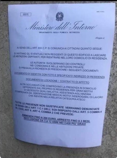 Volantini a Madonna dell'Olmo: "Lasciate l'abitazione". Il Comune mette in guardia: "Sono falsi"