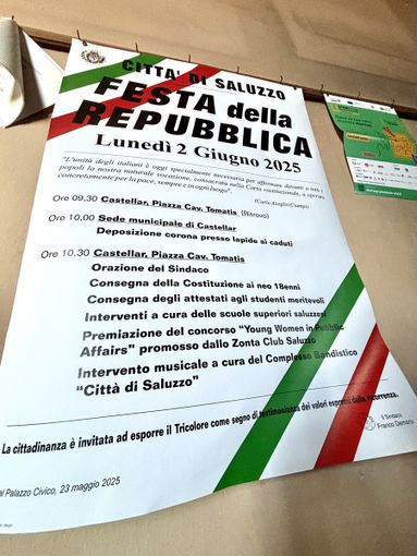 Il manifesto del programma di Saluzzo della Festa della Repubblica