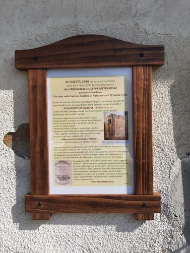 Poster dedicato alla memoria di don Meyranesio, a Sambuco