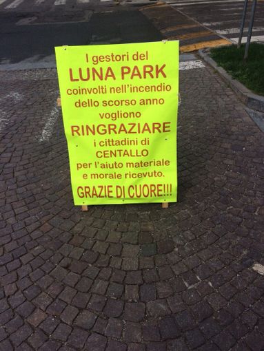 Centallo: il grazie dei gestori del Luna Park distrutto l'anno scorso alla cittadinanza
