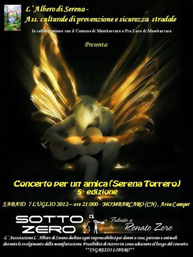 Sabato a Mombarcaro la 5° edizione del "concerto per un'amica"