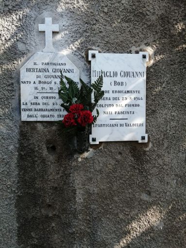 Valdieri, restaurate le lapidi dei partigiani Giovanni Bertaina e Bob Miraglio