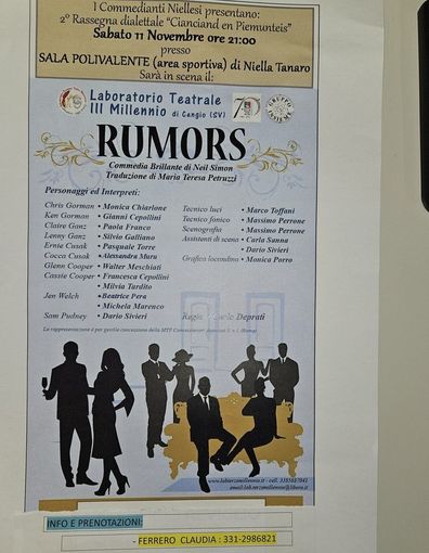 Terza rappresentazione per la rassegna dei Commedianti Niellesi