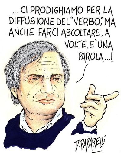 Don Ciotti compie 80 anni: la vignetta di Paparelli per il "prete di strada"