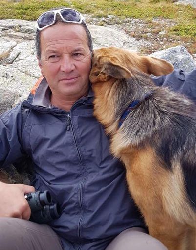 Arnaldo Giavelli con il suo cane