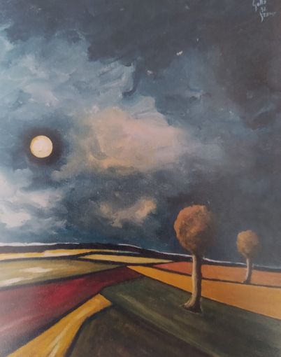 La Luna Rosa, vista dal pittore braidese Franco Gotta