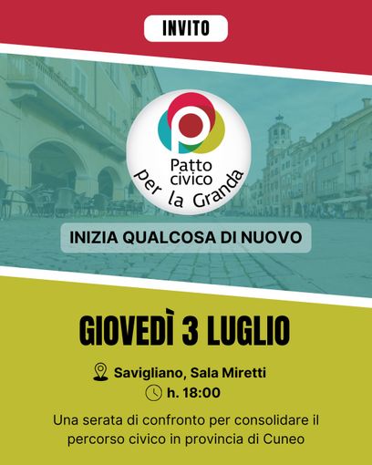 Patto Civico per la Granda: a Savigliano la terza tappa