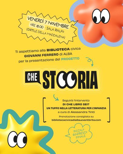 La Biblioteca civica di Alba presenta il progetto Che storia, venerdì 7 novembre in sala Riolfo