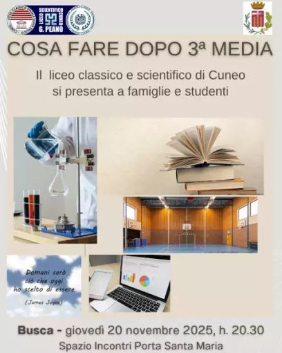 Il Liceo “Pellico-Peano” di Cuneo si presenta a Busca